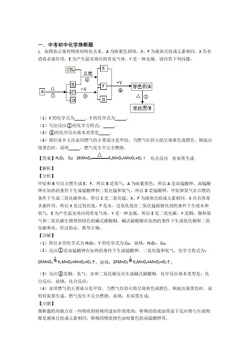 2020-2021中考化学专题题库∶推断题的综合题含答案