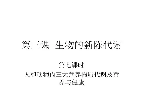 三大营养物质代谢及营养与健康(教学课件201911)