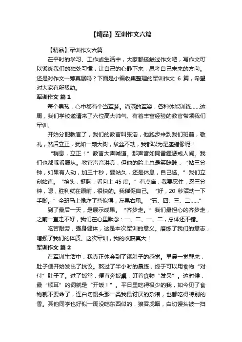【精品】军训作文六篇