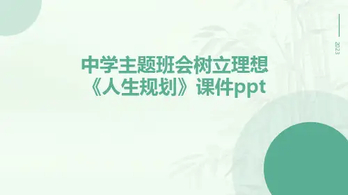 中学主题班会树立理想《人生规划》课件