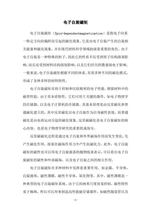 电子自旋磁矩