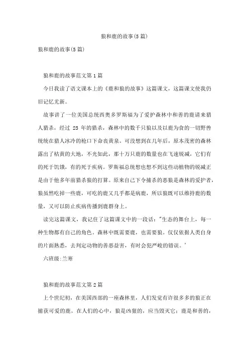 狼和鹿的故事(5篇)