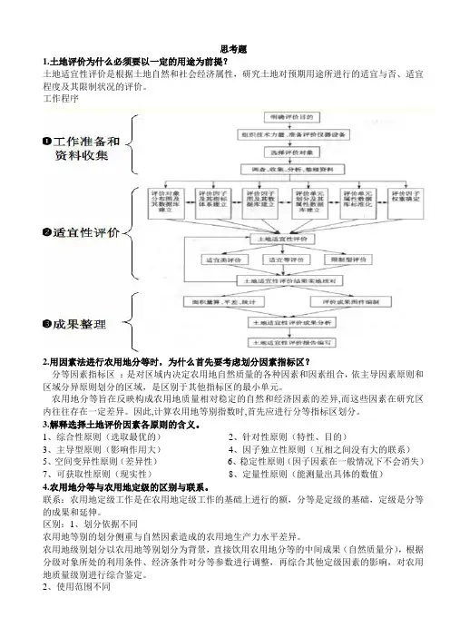 土地资源评价试题及答案