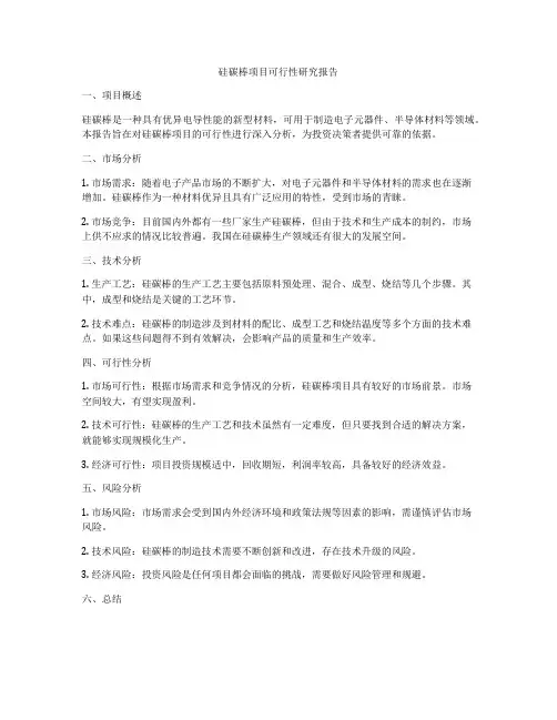 硅碳棒项目可行性研究报告