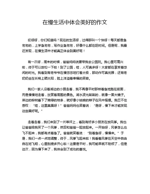 在慢生活中体会美好的作文