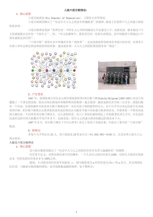 人脉六度分割理论