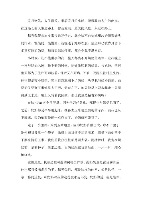 中小学作文人生路上的风景作文600字