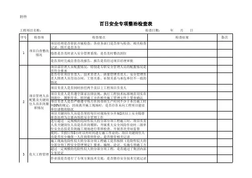 百日安全专项整治检查表