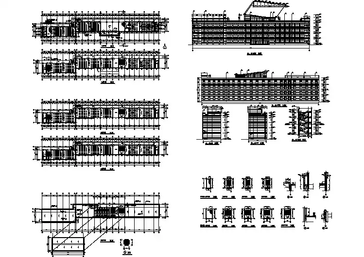 某地区某中学教学楼设计cad全套建筑图