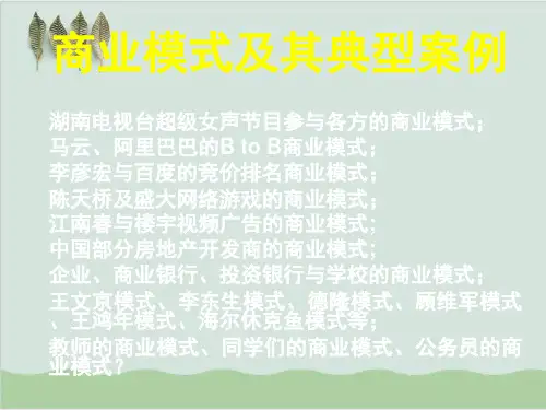 商业模式及其典型案例分析PPT课件( 32页)