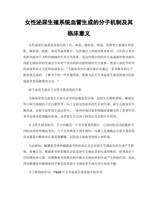 女性泌尿生殖系统血管生成的分子机制及其临床意义