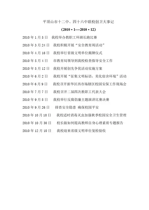 10~13创卫大事记
