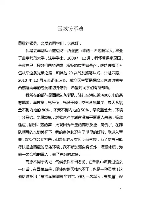 退伍老兵发言稿