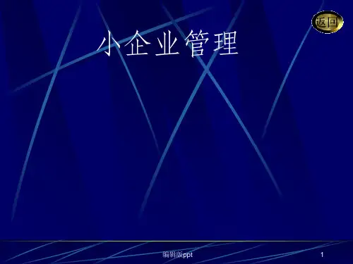 《小企业管理》PPT课件