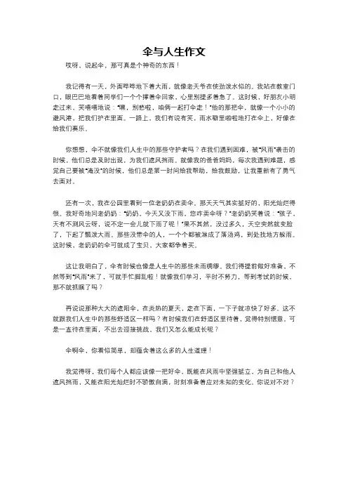 伞与人生作文