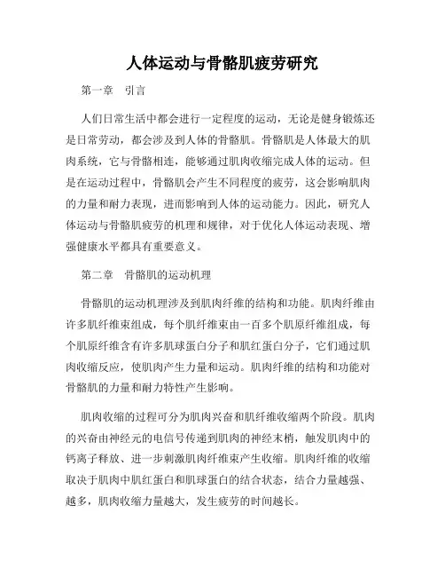 人体运动与骨骼肌疲劳研究