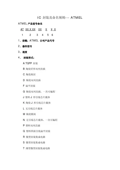 ATMEL命名规则