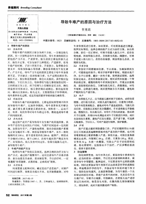 导致牛难产的原因与治疗方法