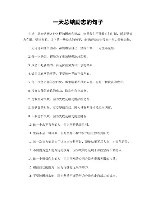 一天总结励志的句子