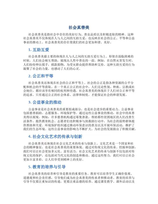 社会真善美作文