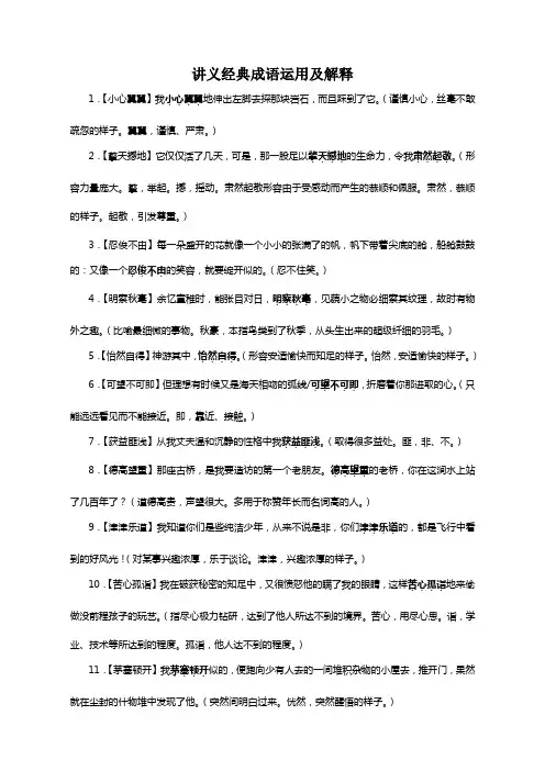 讲义经典成语运用及解释