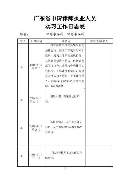 实习律师实习日志  (终)