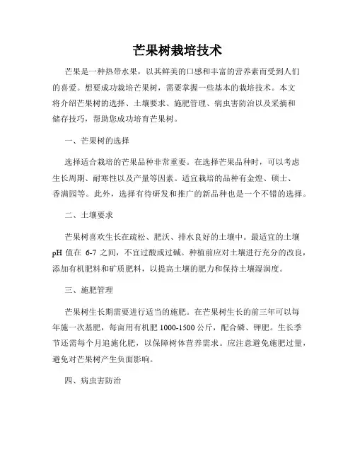 芒果树栽培技术