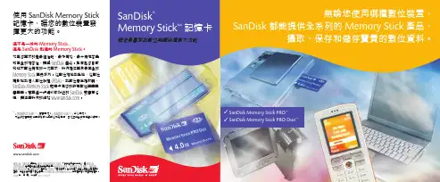 SanDisk Memory Stick 記憶卡 说明书