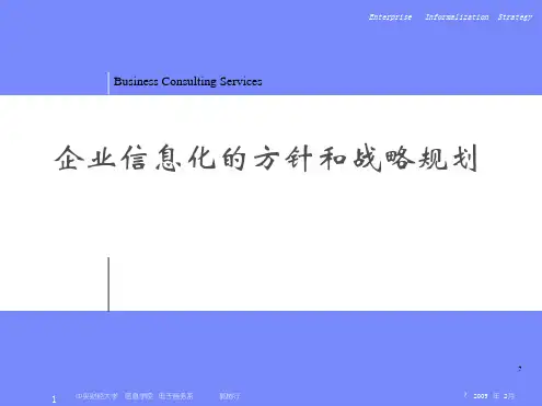 企业信息化战略规划_企业信息化的方针和战略规划方法