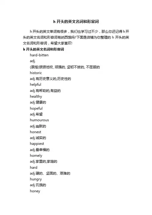 h开头的英文名词和形容词