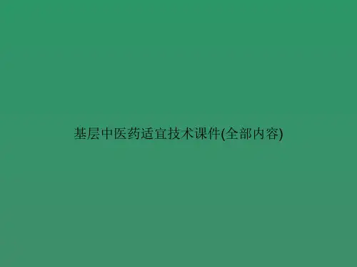 基层中医药适宜技术(全部内容)