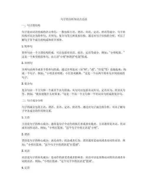 句子的分析知识点总结