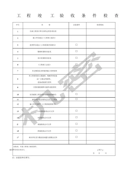 装饰装修工程验收表格