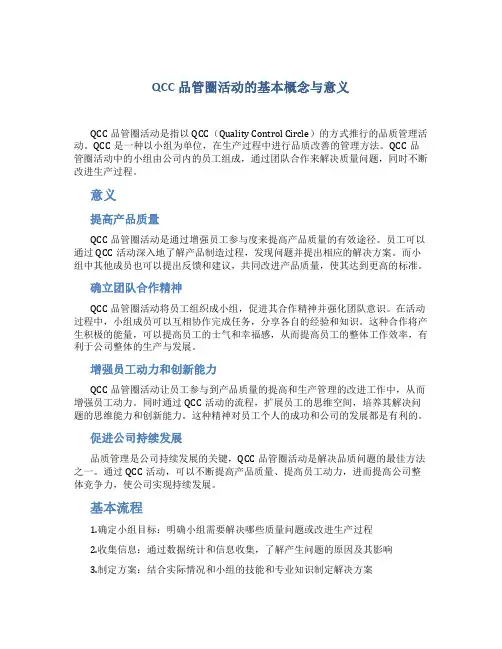 QCC品管圈活动的基本概念与意义