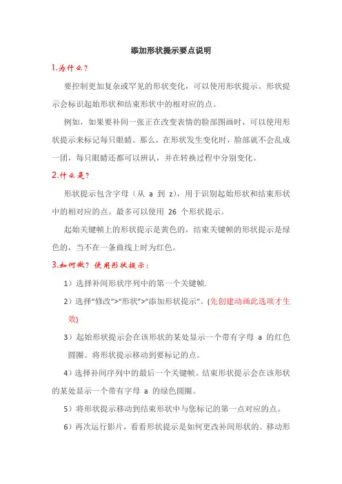形状提示要点