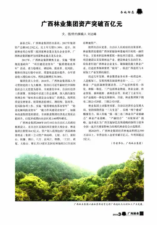 广西林业集团资产突破百亿元