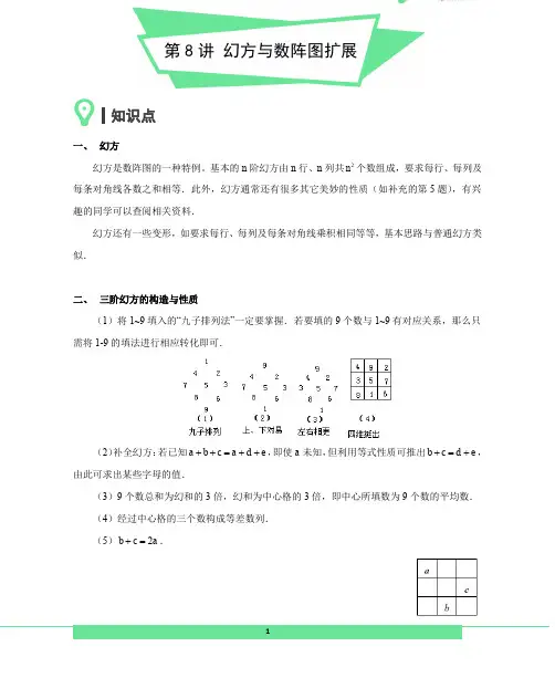 四年级下册数学讲义奥数导引18幻方与数阵图扩展人教版