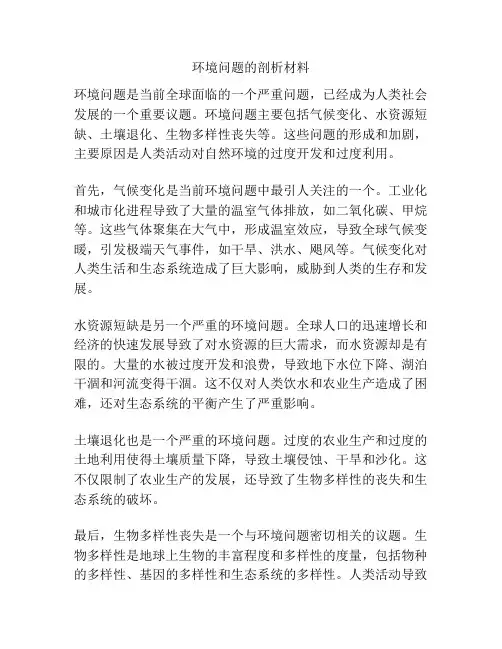环境问题的剖析材料