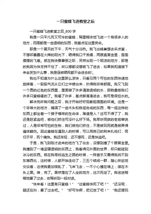 一只蜜蜂飞进教室之后_800字