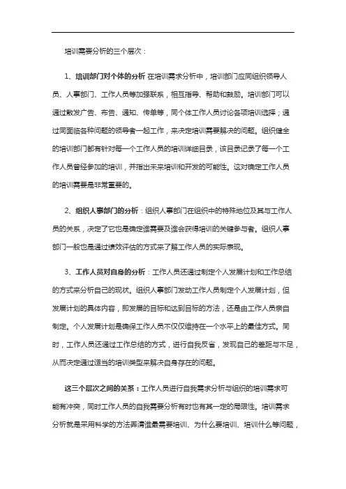 培训效果层次分析的主要内容