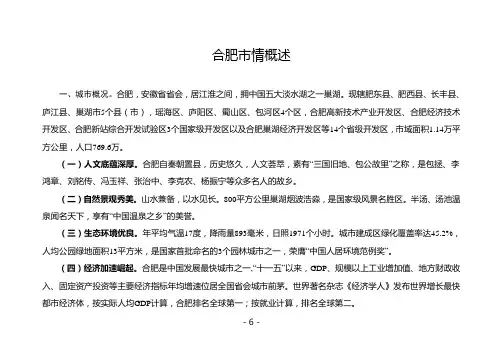 合肥市情概述