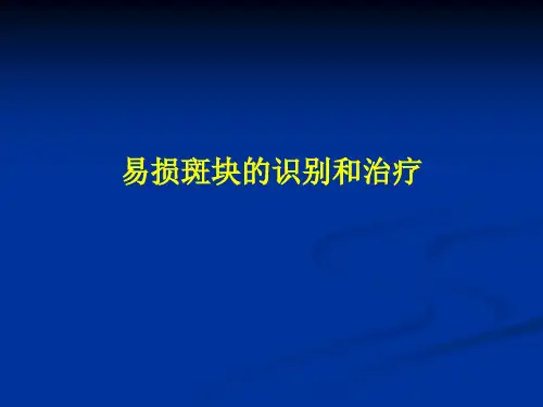 易损斑块的识别和治疗