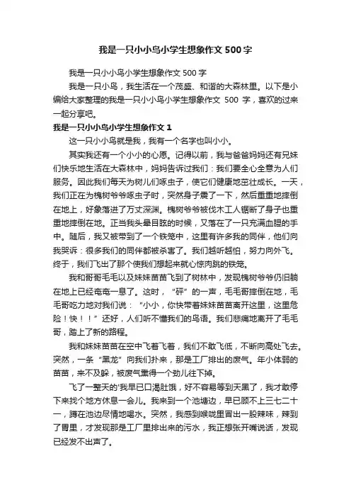 我是一只小小鸟小学生想象作文500字