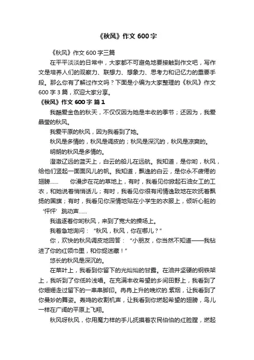 《秋风》作文600字