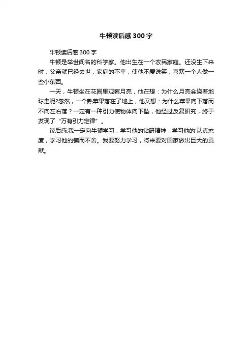 牛顿读后感300字