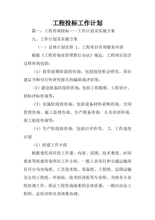 工程投标工作计划