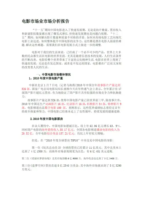 电影市场业市场分析报告