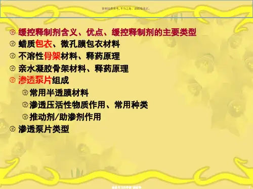 药物制剂的技术和剂型
