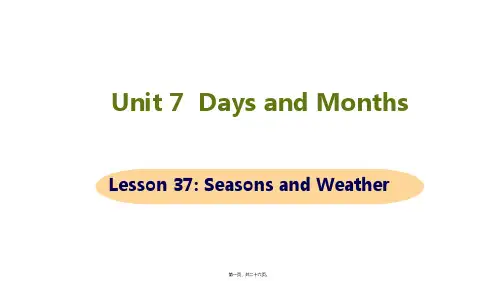 冀教版七年级上册英语Unit 7 Days and Months Lesson 37课件