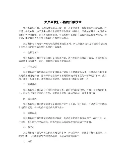 突尼斯软籽石榴的扦插技术